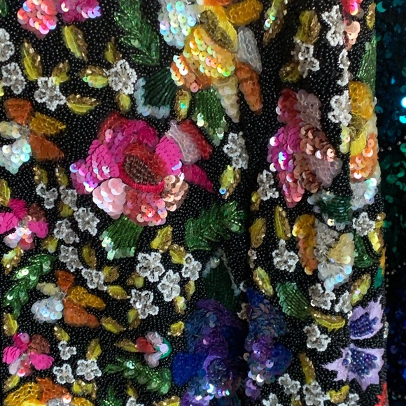 VINTAGE LAURENCE KAZAR Silk multi-colored beaded short jacket - Picture 14 of 16